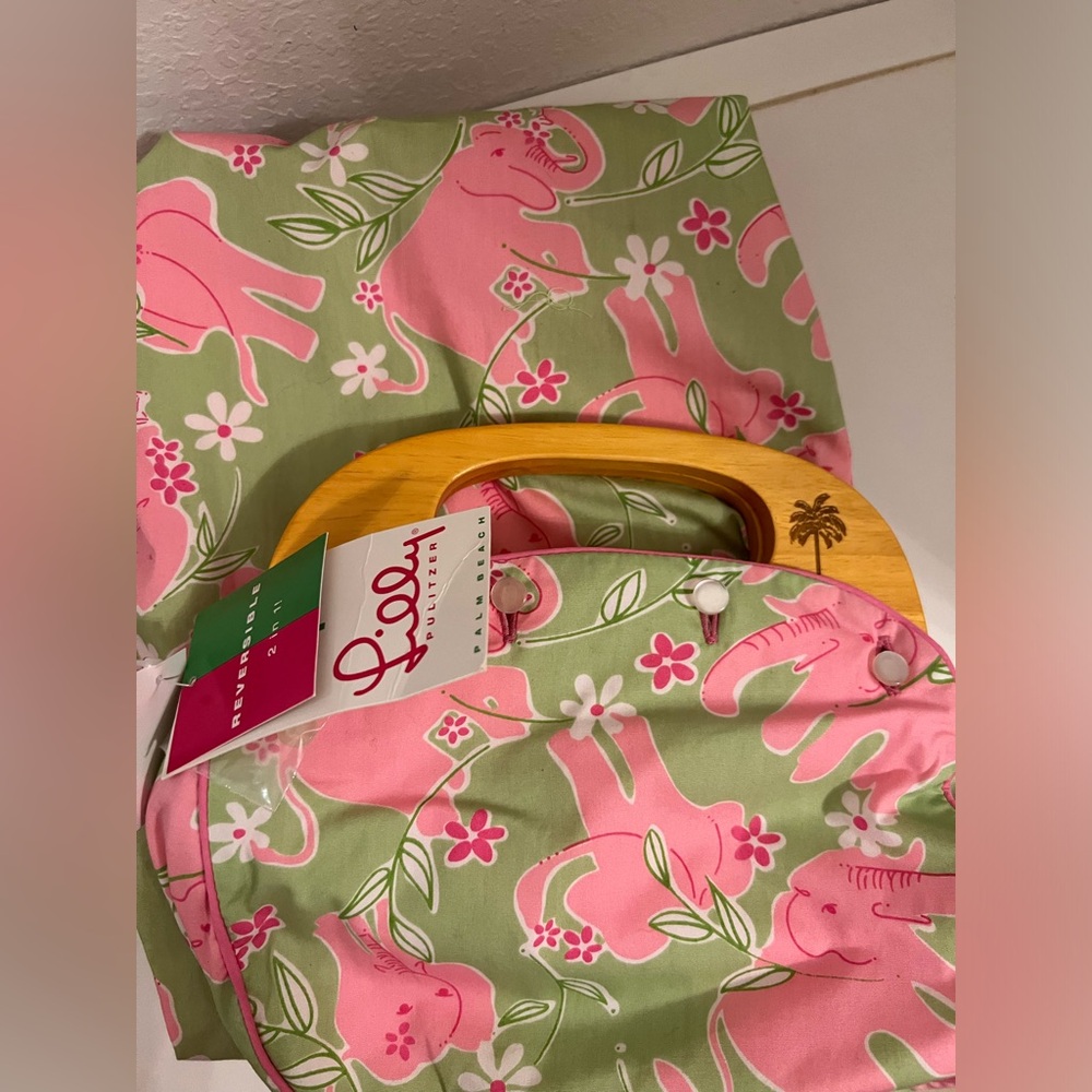 BUNDLE 👗Lilly Pulitzer 👛 Strapless Green and Pink Dress & matching purse